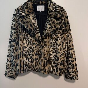 Frame Denim Animal Print Teddy Jacket